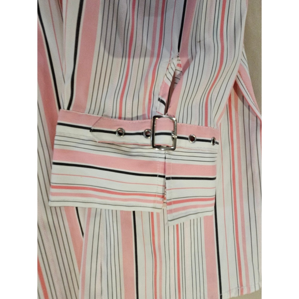 Real Clothing Co‎ Women's Striped Button Down Shirt Pink Black White 2X - Picture 6 of 6